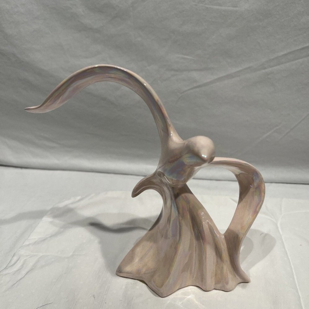 Vintage Junicorn Ceramics Handcrafted Glazed‎ Pink   Bird Statuette